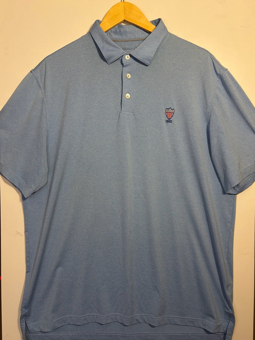 Johnnie-O JMPO1710 Polo Shirt Men's XL Regatta Blue 1862 Crest Golf Surf Prep